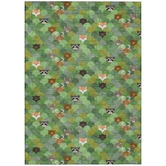 Machine Washable Indoor/Outdoor Chantille ACN2582 Green 5' x 7'6" Rug