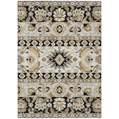 Machine Washable Indoor/Outdoor Chantille ACN2583 Black 5' x 7'6" Rug