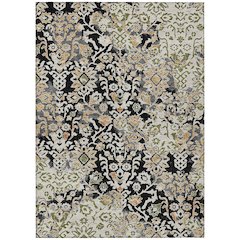 Machine Washable Indoor/Outdoor Chantille ACN2584 Black 5' x 7'6" Rug