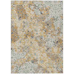 Machine Washable Indoor/Outdoor Chantille ACN2584 Gold 5' x 7'6" Rug