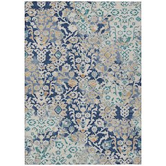 Machine Washable Indoor/Outdoor Chantille ACN2584 Blue 5' x 7'6" Rug