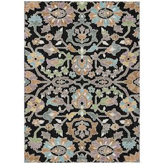 Machine Washable Indoor/Outdoor Chantille ACN2587 Black 5' x 7'6" Rug