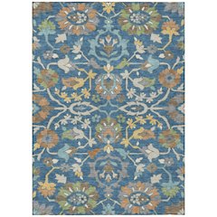 Machine Washable Indoor/Outdoor Chantille ACN2587 Blue 5' x 7'6" Rug