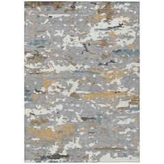 Machine Washable Indoor/Outdoor Chantille ACN2595 Gray 5' x 7'6" Rug