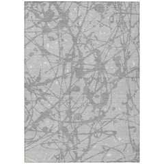 Machine Washable Indoor/Outdoor Chantille ACN2597 Gray 5' x 7'6" Rug