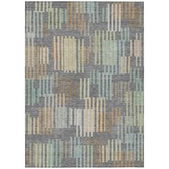 Machine Washable Indoor/Outdoor Chantille ACN2598 Gray 5' x 7'6" Rug