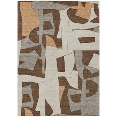 Machine Washable Indoor/Outdoor Chantille ACN2605 Brown 5' x 7'6" Rug