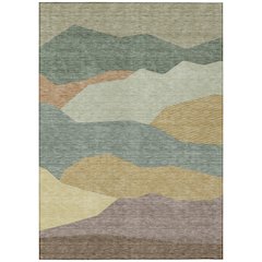 Machine Washable Indoor/Outdoor Chantille ACN2608 Green 5' x 7'6" Rug