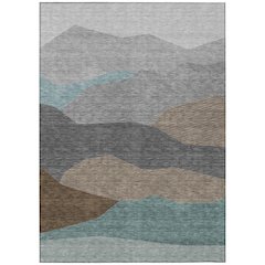 Machine Washable Indoor/Outdoor Chantille ACN2608 Gray 5' x 7'6" Rug