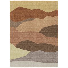 Machine Washable Indoor/Outdoor Chantille ACN2608 Orange 5' x 7'6" Rug