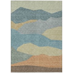 Machine Washable Indoor/Outdoor Chantille ACN2608 Teal 5' x 7'6" Rug