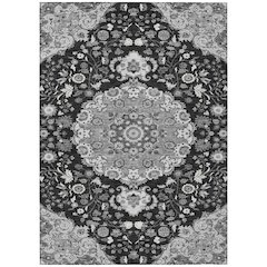 Machine Washable Indoor/Outdoor Chantille ACN2611 Black 5' x 7'6" Rug