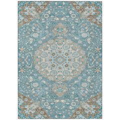 Machine Washable Indoor/Outdoor Chantille ACN2611 Teal 5' x 7'6" Rug