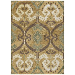 Machine Washable Indoor/Outdoor Chantille ACN2614 Gold 5' x 7'6" Rug