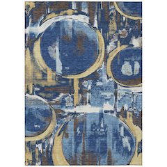 Machine Washable Indoor/Outdoor Chantille ACN2615 Blue 5' x 7'6" Rug