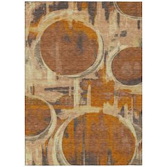 Machine Washable Indoor/Outdoor Chantille ACN2615 Orange 5' x 7'6" Rug