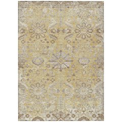 Machine Washable Indoor/Outdoor Chantille ACN2617 Gold 5' x 7'6" Rug