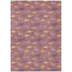 Machine Washable Indoor/Outdoor Chantille ACN2622 Pink 5' x 7'6" Rug