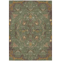 Machine Washable Indoor/Outdoor Chantille ACN2625 Green 5' x 7'6" Rug