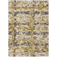 Machine Washable Indoor/Outdoor Chantille ACN2627 Gold 5' x 7'6" Rug