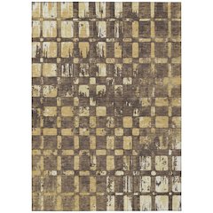 Machine Washable Indoor/Outdoor Chantille ACN2628 Brown 5' x 7'6" Rug