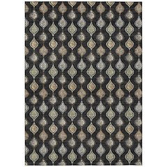 Machine Washable Indoor/Outdoor Chantille ACN2632 Black 5' x 7'6" Rug
