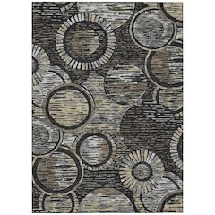 Machine Washable Indoor/Outdoor Chantille ACN2633 Black 5' x 7'6" Rug