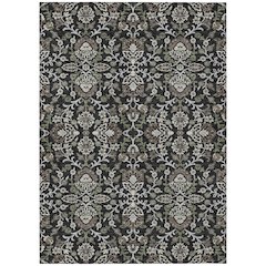 Machine Washable Indoor/Outdoor Chantille ACN2634 Black 5' x 7'6" Rug