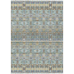 Machine Washable Indoor/Outdoor Chantille ACN2635 Teal 5' x 7'6" Rug