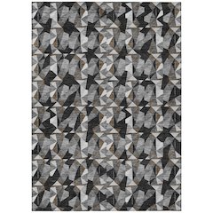 Machine Washable Indoor/Outdoor Chantille ACN2636 Black 5' x 7'6" Rug