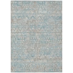Machine Washable Indoor/Outdoor Chantille ACN2645 Teal 5' x 7'6" Rug