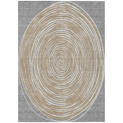 Machine Washable Indoor/Outdoor Chantille ACN2647 Gray 5' x 7'6" Rug