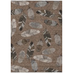 Machine Washable Indoor/Outdoor Chantille ACN2649 Brown 5' x 7'6" Rug