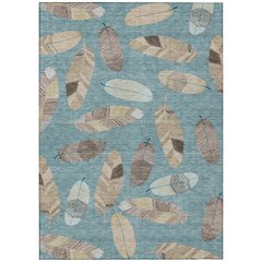 Machine Washable Indoor/Outdoor Chantille ACN2649 Teal 5' x 7'6" Rug