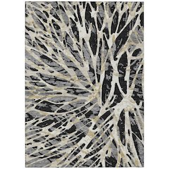 Machine Washable Indoor/Outdoor Chantille ACN2651 Black 5' x 7'6" Rug