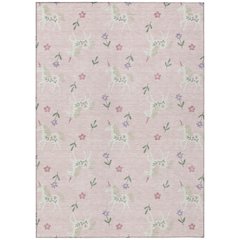 Machine Washable Indoor/Outdoor Chantille ACN2657 Pink 5' x 7'6" Rug