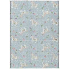 Machine Washable Indoor/Outdoor Chantille ACN2657 Blue 5' x 7'6" Rug