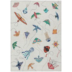 Machine Washable Indoor/Outdoor Chantille ACN2659 Ivory 5' x 7'6" Rug