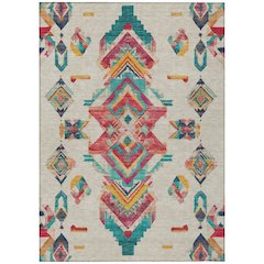 Machine Washable Indoor/Outdoor Chantille ACN2661 Brown 5' x 7'6" Rug