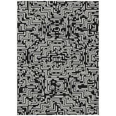 Machine Washable Indoor/Outdoor Chantille ACN2664 Black 5' x 7'6" Rug