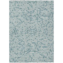 Machine Washable Indoor/Outdoor Chantille ACN2664 Teal 5' x 7'6" Rug