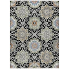 Machine Washable Indoor/Outdoor Chantille ACN2667 Black 5' x 7'6" Rug