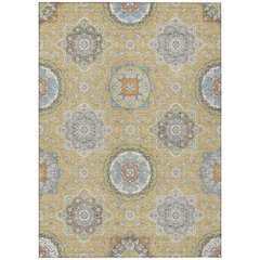 Machine Washable Indoor/Outdoor Chantille ACN2667 Gold 5' x 7'6" Rug