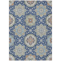 Machine Washable Indoor/Outdoor Chantille ACN2667 Blue 5' x 7'6" Rug