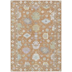 Machine Washable Indoor/Outdoor Chantille ACN2675 Orange 5' x 7'6" Rug