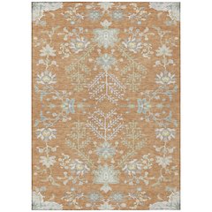Machine Washable Indoor/Outdoor Chantille ACN2676 Orange 5' x 7'6" Rug