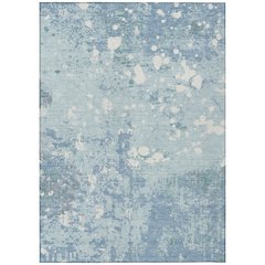 Machine Washable Indoor/Outdoor Chantille ACN2679 Blue 5' x 7'6" Rug