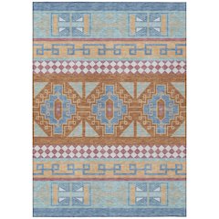 Machine Washable Indoor/Outdoor Chantille ACN2683 Blue 5' x 7'6" Rug