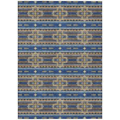 Machine Washable Indoor/Outdoor Chantille ACN2688 Blue 5' x 7'6" Rug