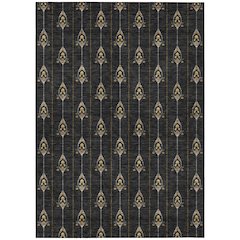 Machine Washable Indoor/Outdoor Chantille ACN2691 Black 5' x 7'6" Rug
